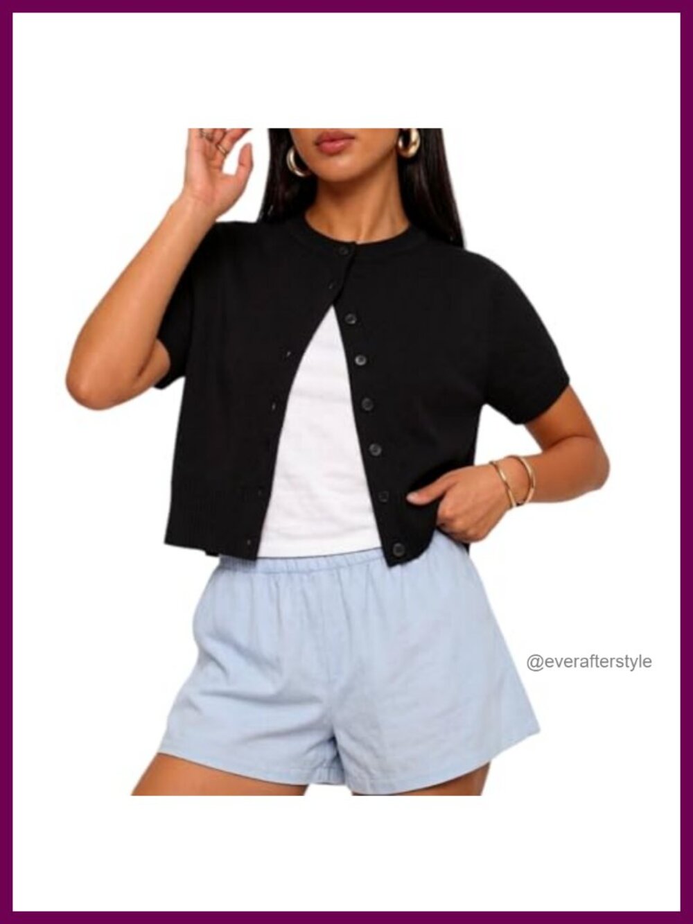 Women Cropped Short Sleeve Cardigan Sweaters Trendy Fall Tops